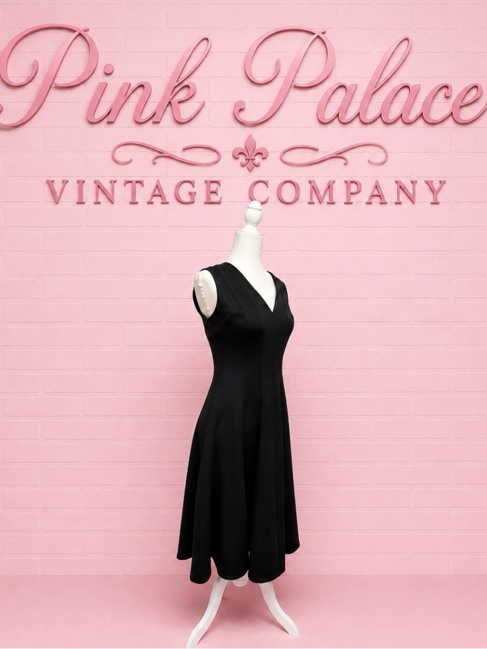 Calvin Klein Black V-Neck Fit-and-Flare Dress - Picture 8 of 9